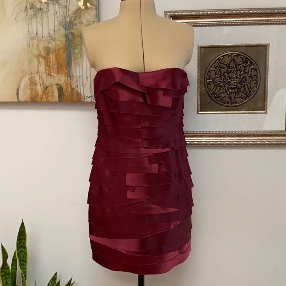 Charming Strapless Ribbon Dress, Bebe NWOT, M